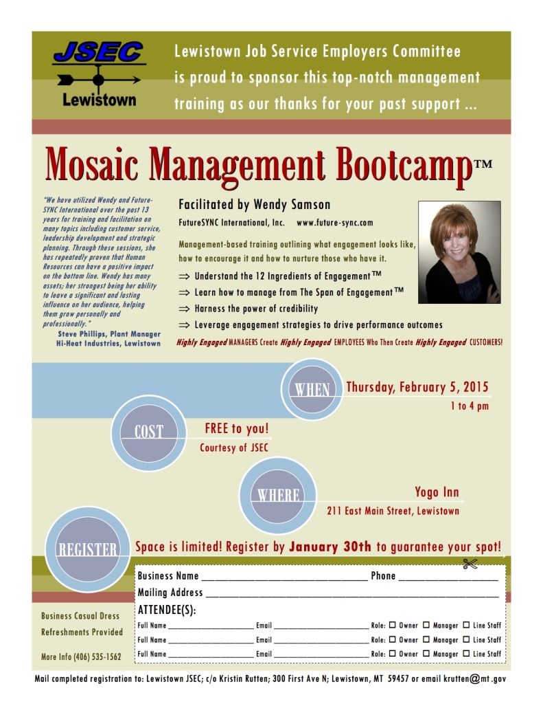 See Wendy Samson in Lewistown Courtesy of the Lewistown Job Service